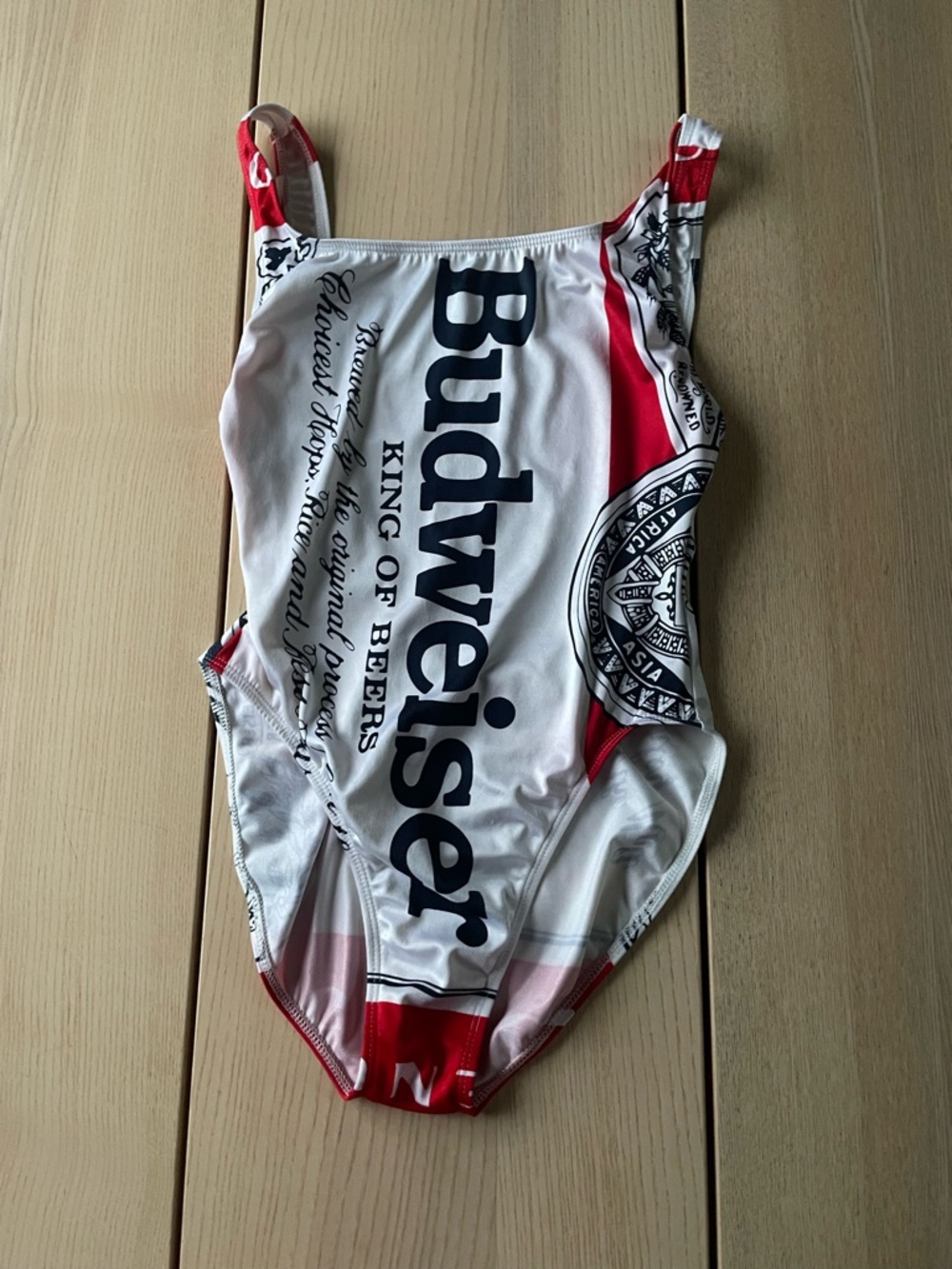 Vintage 90’s Budweiser high cut One-Piece Swimsuit made in Canada fits small - Picture 7 of 7